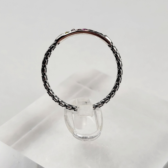 Sterling Silver Rainbow Stack Band - Picture 6 of 11